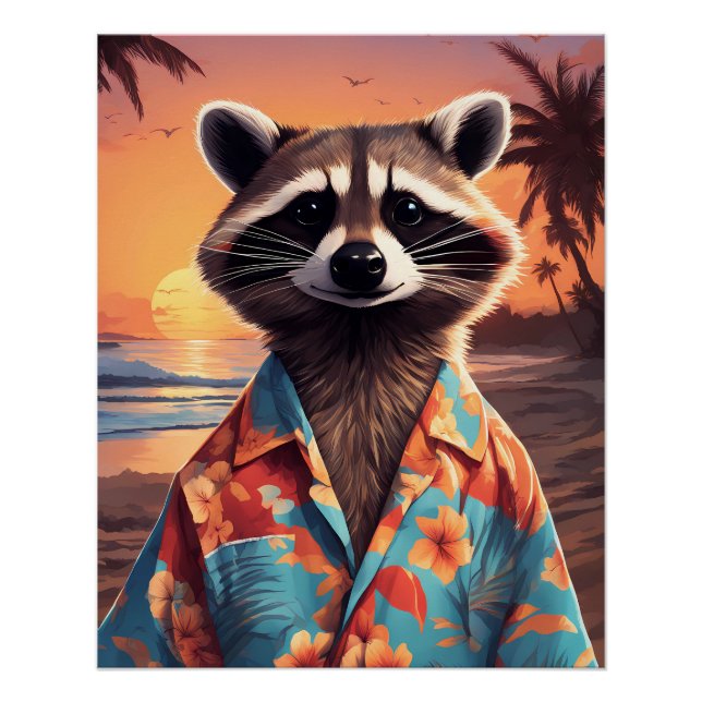 Póster Feriado Raccoon (Frente)