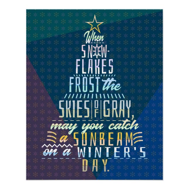 Póster Feriados de inverno Árvore de Natal Poem (Frente)