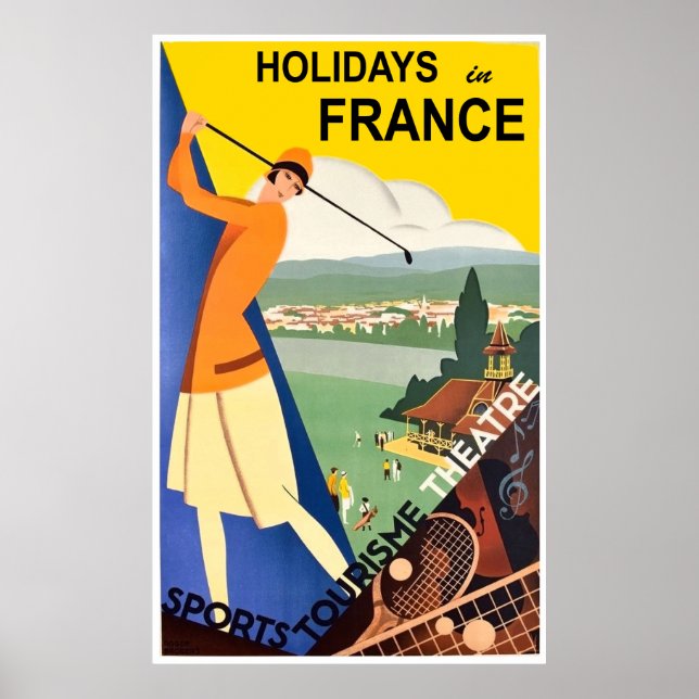 Poster Feriados em França, turismo desportivo, Verão, col (Frente)