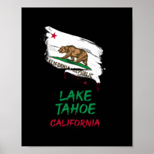 Poster Férias Bandeira Mancha de Tinta Lago Tahoe Califór