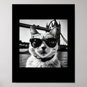 Poster Férias Britânicas E Turismo De Gatos Em Londres 