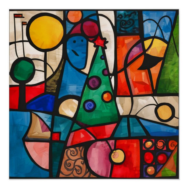 Póster Férias Cubistas Vibrantes (Frente)