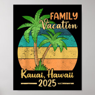 Poster Férias da Família Kauai Hawaii Beach 2025 Summer