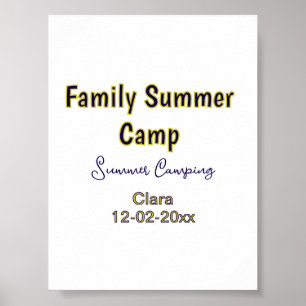Poster Férias de acampamento em família personalizar nome