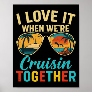 Poster Férias de Cruzeiro Engraçado Antigo Eu Adoro Quand