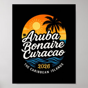 Poster Férias de Cruzeiro pelas Ilhas Abc Aru Bonaire Cur