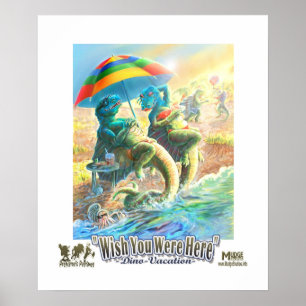 Poster Férias De Dinossauro Queria Que Você Estivesse Aqu