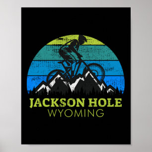 Poster Férias de mountain bike em Jackson Hole Wyoming Mt