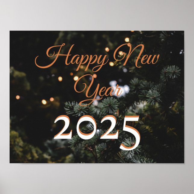 Poster Férias de Natal de 2025 para o Feliz ano novo (Frente)