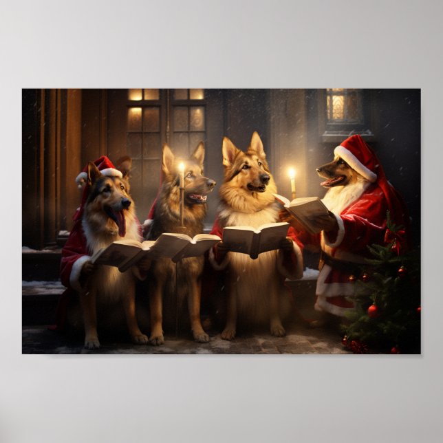 Poster Férias de Natal dos german shepherd (Frente)