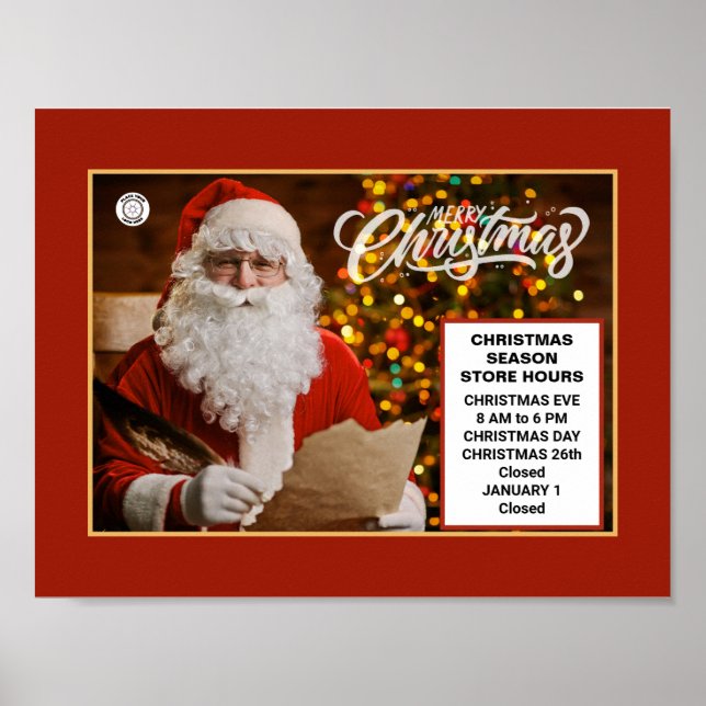 Poster Férias de Natal Horário de Funcionamento da Loja d (Frente)