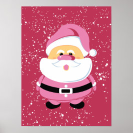 Poster Férias de Natal Santa Claus, cor-de-rosa,