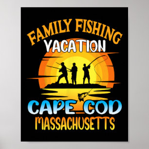 Poster Férias de Pesca Familiar de Cape Cod Machusets