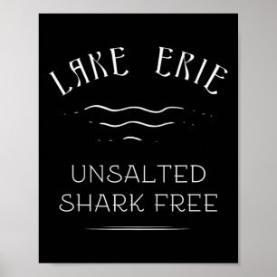 Poster Férias de Pesca no Lago Erie Tubarão Sem Sal Gráti