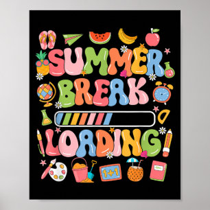 Poster Férias de Verão Carregando Professor Alunos Fim De
