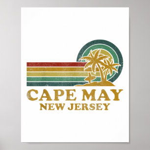 Poster Férias de Verão da Família Cape May Beach New Jers