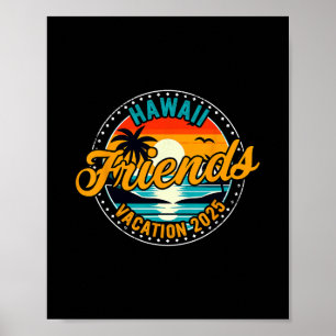 Poster Férias de verão de amigos havaianos vintage 2025 F