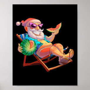 Poster Férias de Verão de Natal do Papai Noel em Julho Pr