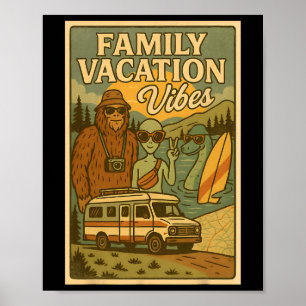 Poster Férias de verão engraçadas da família Pé Grande al