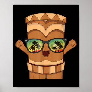Poster Férias de verão havaianas tiki aloha Havaí Praia