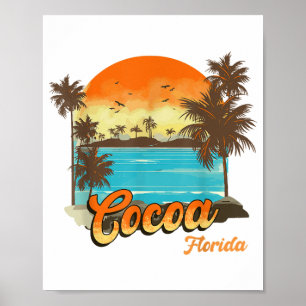 Poster Férias de Verão na Flórida de Cacau Palm Sunset