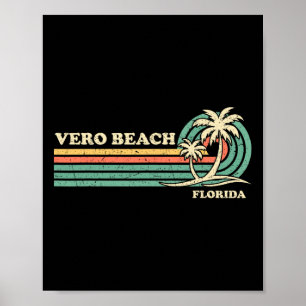 Poster Férias de Verão Vintage Retro Flórida Vero Beach M