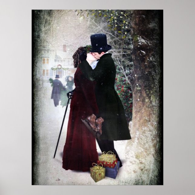 Poster Férias do casal de natais vintages festivos (Frente)