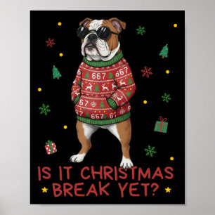 Poster Férias engraçadas de Natal É férias de Natal Bulld