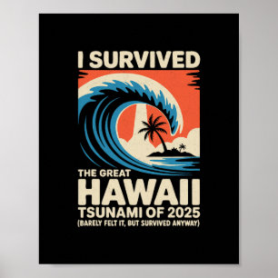 Poster Férias engraçadas no Havaí Sobrevivi ao Tsunami do
