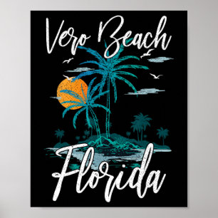 Poster Férias Familiares Retro Sunset Florida Vero Beach