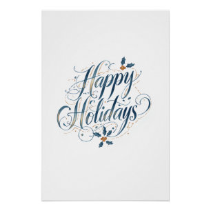 Póster Férias Felizes Natal Família Ano Novo