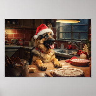 Poster Férias Festivas Férias de Natal de german shepherd