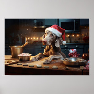 Poster Férias Festivas Férias de Natal do Weimaraner
