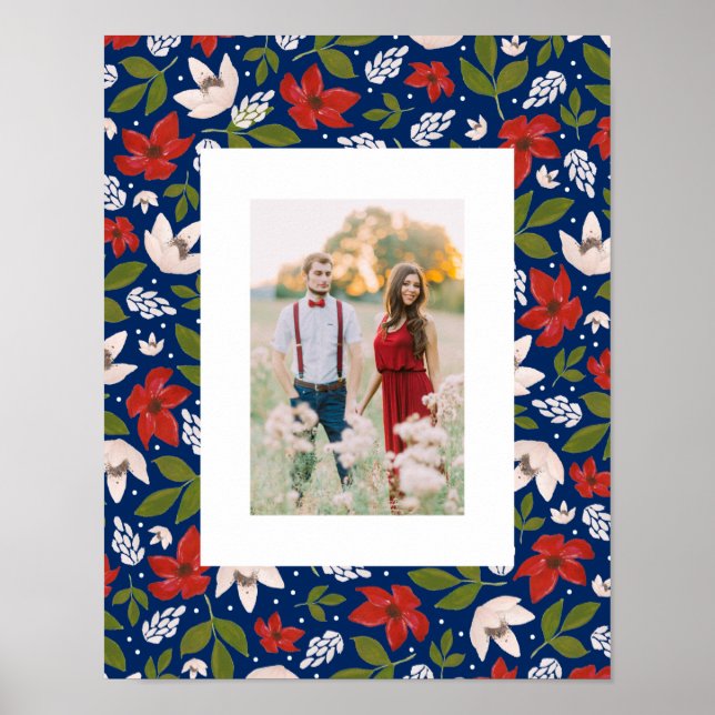 Póster Férias Festivas Floral (Frente)