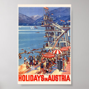 Poster Férias na Áustria Cartaz Vintage 1933