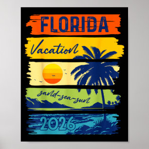 Poster Férias na Flórida 2026 Mar Areia Praia Viagem de V