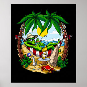 Poster Férias na praia da Alienígena