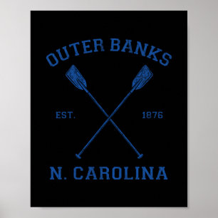 Poster Férias no Outer Banks Vintage na Carolina do Norte