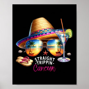Poster Férias Retas Cancun Tropical México Viagem Vac