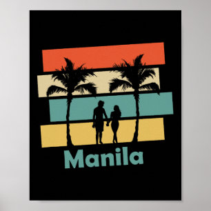 Poster Férias Retro Antigas Manila Filipinas 