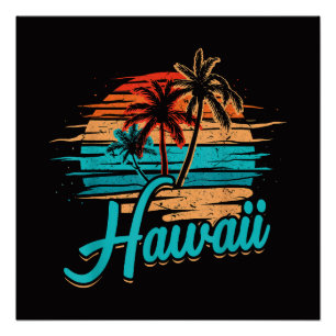 Póster Férias Tropicais nas Ilhas Havaianas