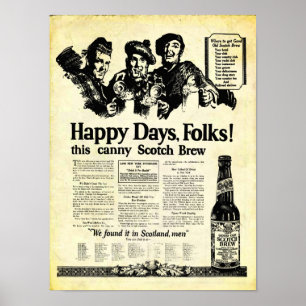 Póster Fermentação escocêsa do vintage perto do impres