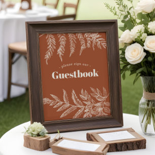 Poster Fern Woodland - Sinal de Guestbook de Casamento
