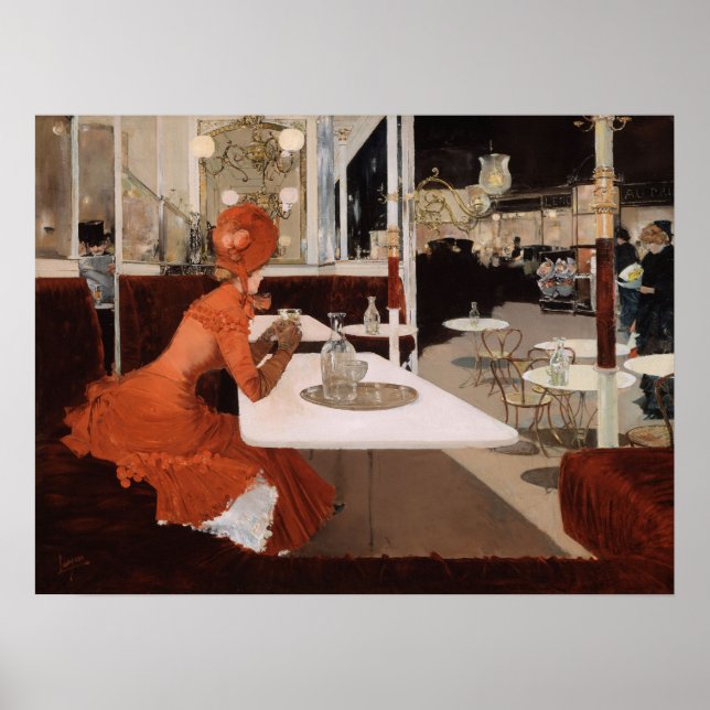 Poster Fernand Lungren, No Café, Paris, c1883 (Frente)