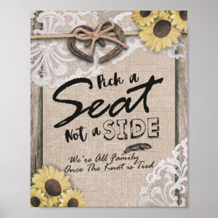 Póster Ferraduras Rústicas Escolhem Um Lugar Não Um Casam