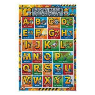 Póster Ferramentas de A-Z em Potência Alfabeto