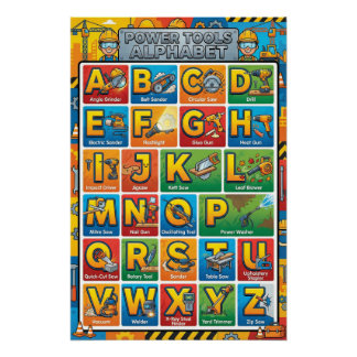 Póster Ferramentas de A-Z em Potência Alfabeto