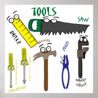 Ferramentas de Carpinteiro com Arte de Cartografia