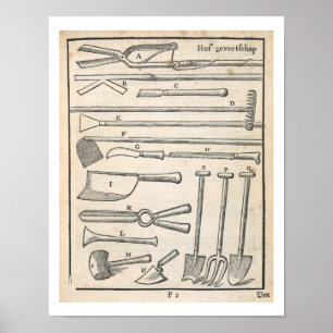 Póster Ferramentas de jardim, "do jardineiro holandês"