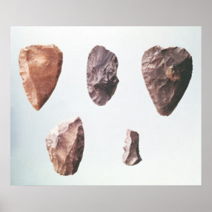 Póster Ferramentas de pedra pré-históricas, de Grotte d